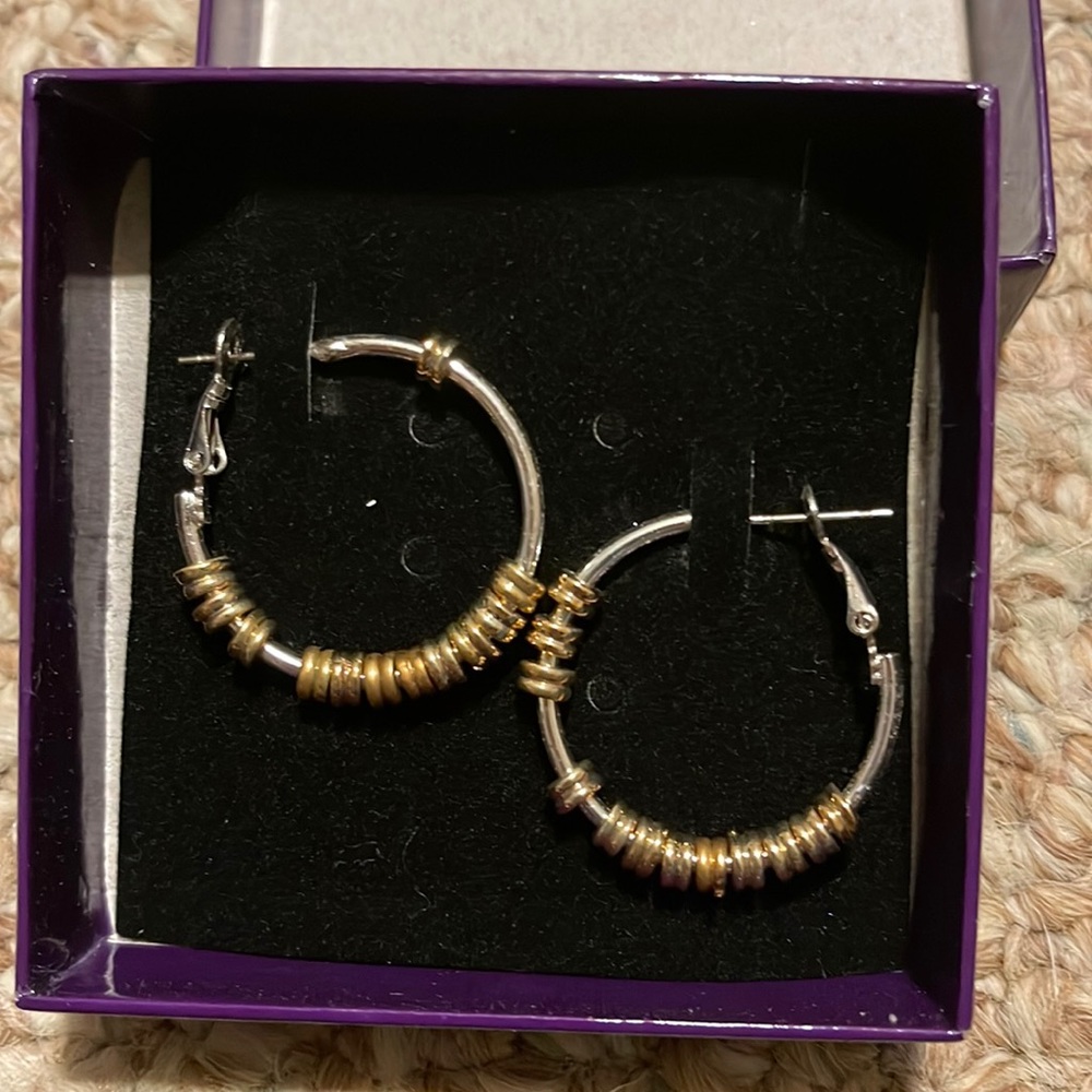 Cherrydale Hoop earrings - silver with gold NWT